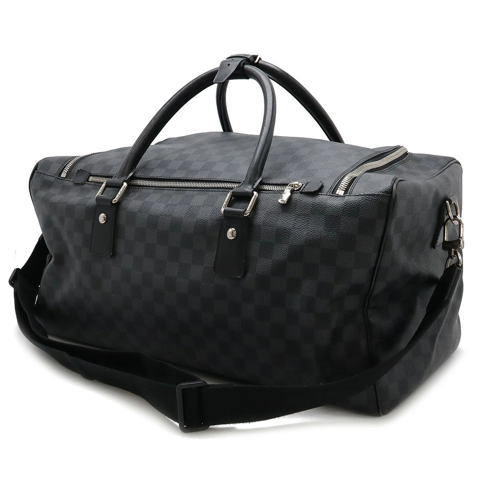 LOUIS VUITTON Damier Graphite Black Roadster Boston Bag Crossbody Travel - Picture 2 of 9